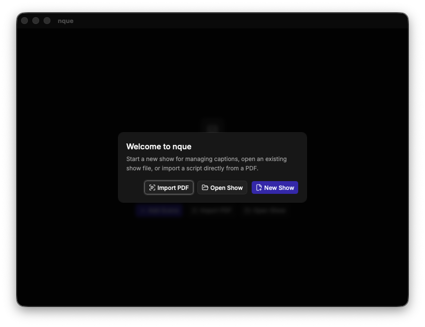 Welcome Screen